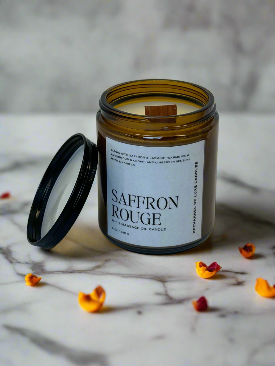 Saffron Rouge Massage Oil Candle